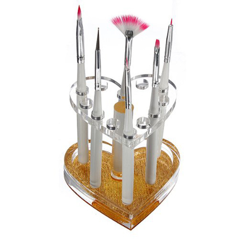 Nail Fan Brush - 12-gaten nagelborstels opbergdoos nagellak schilderij pen