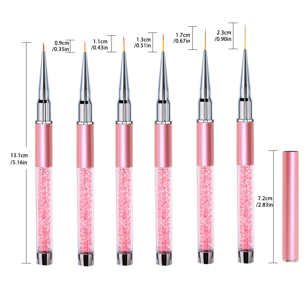 6-delige set acryl Franse stre - Nail Fan Brush recensie en prijs
