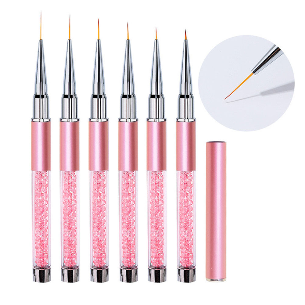 6-delige set acryl Franse stre - Nail Fan Brush recensie en prijs
