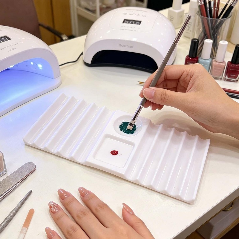 Herbruikbaar nagelkunstpalet m - Nail Fan Brush recensie en prijs